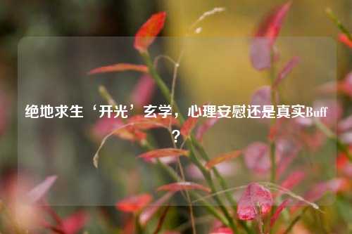 绝地求生‘开光’玄学，心理安慰还是真实Buff？