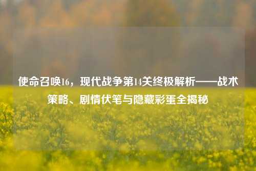 使命召唤16，现代战争第14关终极解析——战术策略、剧情伏笔与隐藏彩蛋全揭秘