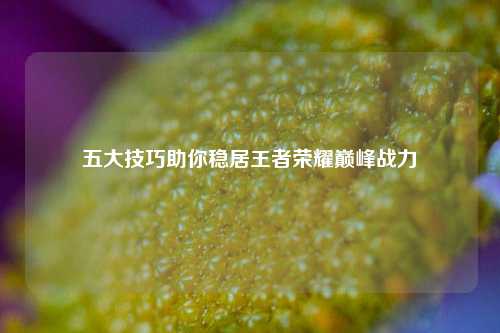 五大技巧助你稳居王者荣耀巅峰战力