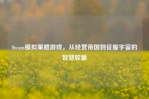 Steam模拟策略游戏,从经营帝国到征服宇宙的智慧较量