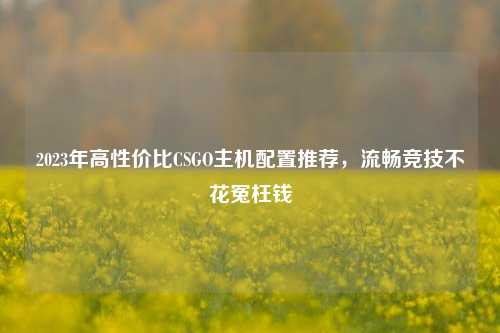 2023年高性价比CSGO主机配置推荐，流畅竞技不花冤枉钱