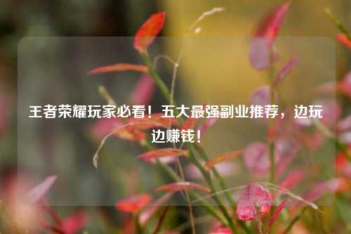 王者荣耀玩家必看！五大最强副业推荐，边玩边赚钱！