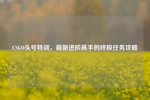 CSGO头号特训，萌新进阶高手的终极任务攻略