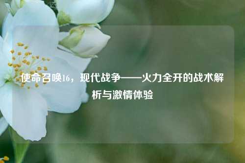 使命召唤16，现代战争——火力全开的战术解析与激情体验