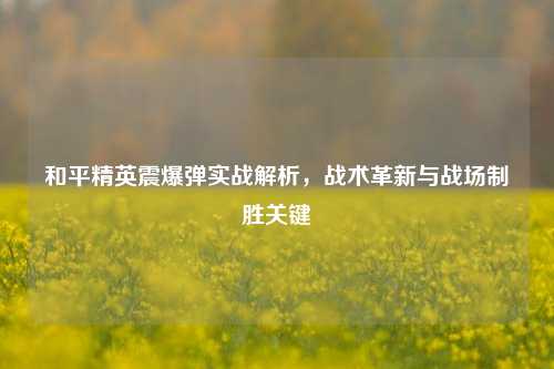 和平精英震爆弹实战解析，战术革新与战场制胜关键