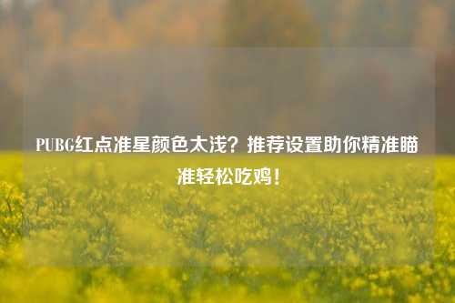 PUBG红点准星颜色太浅?推荐设置助你精准瞄准轻松吃鸡!