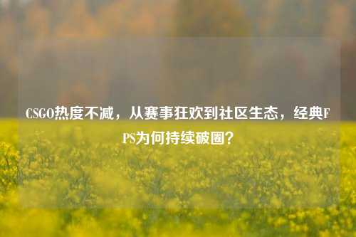 CSGO热度不减，从赛事狂欢到社区生态，经典FPS为何持续破圈？