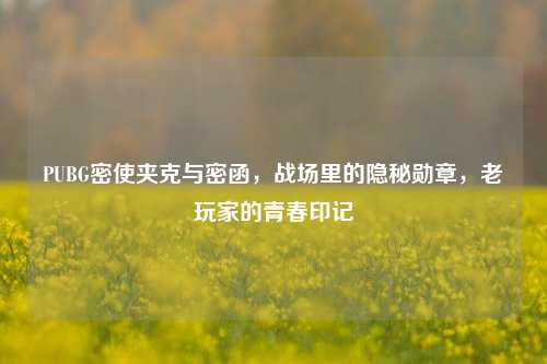 PUBG密使夹克与密函,战场里的隐秘勋章,老玩家的青春印记