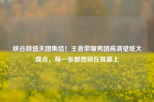 峡谷颜值天团集结!王者荣耀男团高清壁纸大盘点,每一张都想锁在屏幕上