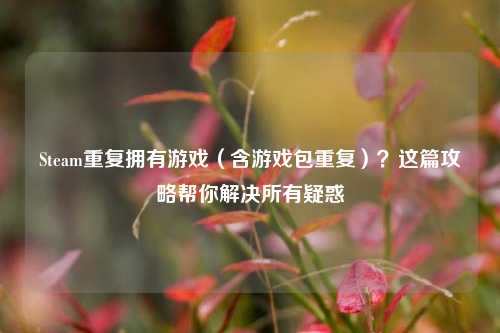 Steam重复拥有游戏(含游戏包重复)?这篇攻略帮你解决所有疑惑