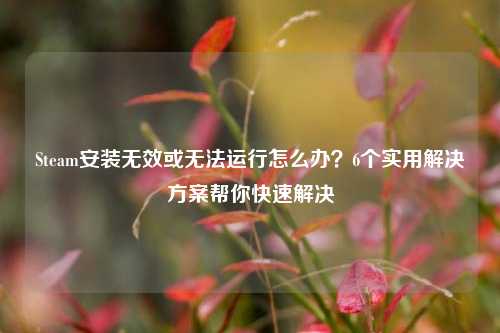 Steam安装无效或无法运行怎么办？6个实用解决方案帮你快速解决