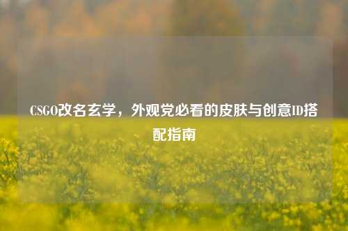 CSGO改名玄学，外观党必看的皮肤与创意ID搭配指南