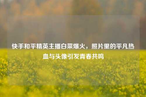 快手和平精英主播白菜爆火,照片里的平凡热血与头像引发青春共鸣
