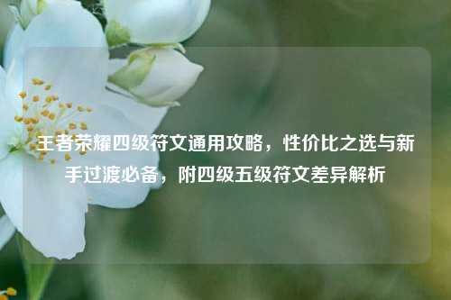 王者荣耀四级符文通用攻略，性价比之选与新手过渡必备，附四级五级符文差异解析