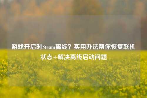 游戏开启时Steam离线?实用办法帮你恢复联机状态+解决离线启动问题