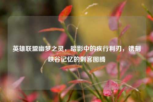 英雄联盟幽梦之灵,暗影中的疾行利刃,镌刻峡谷记忆的刺客图腾