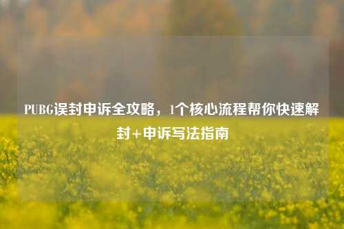 PUBG误封申诉全攻略,1个核心流程帮你快速解封+申诉写法指南