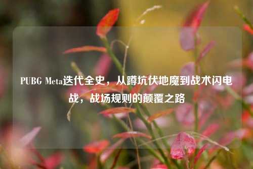 PUBG Meta迭代全史,从蹲坑伏地魔到战术闪电战,战场规则的颠覆之路