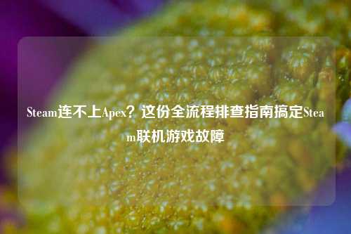 Steam连不上Apex？这份全流程排查指南搞定Steam联机游戏故障