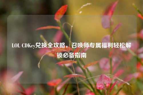 LOL CDKey兑换全攻略,召唤师专属福利轻松解锁必备指南