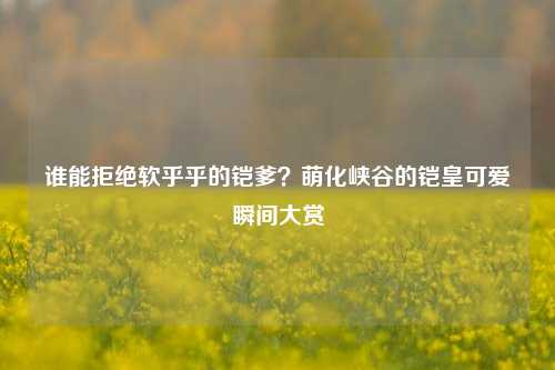 谁能拒绝软乎乎的铠爹？萌化峡谷的铠皇可爱瞬间大赏
