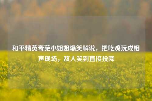 和平精英奇葩小姐姐爆笑解说,把吃鸡玩成相声现场,敌人笑到直接投降