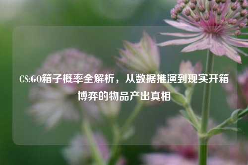 CS:GO箱子概率全解析,从数据推演到现实开箱博弈的物品产出真相