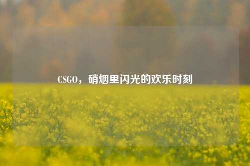 CSGO，硝烟里闪光的欢乐时刻