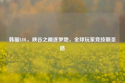 韩服LOL，峡谷之巅逐梦地，全球玩家竞技朝圣路