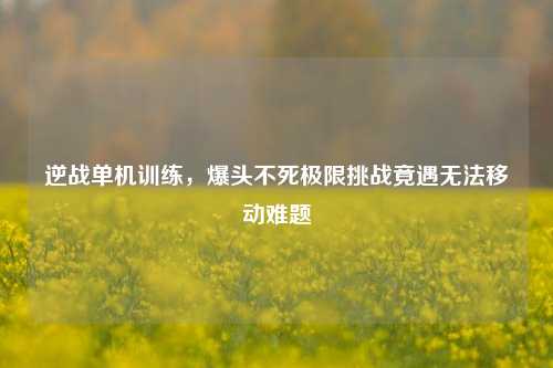 逆战单机训练,爆头不死极限挑战竟遇无法移动难题