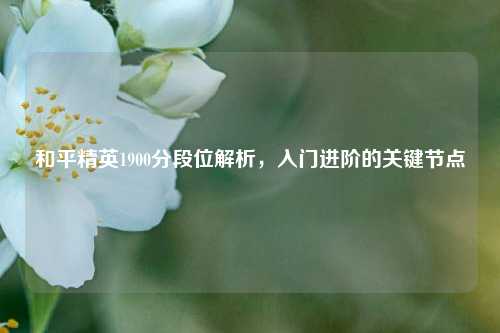和平精英1900分段位解析,入门进阶的关键节点