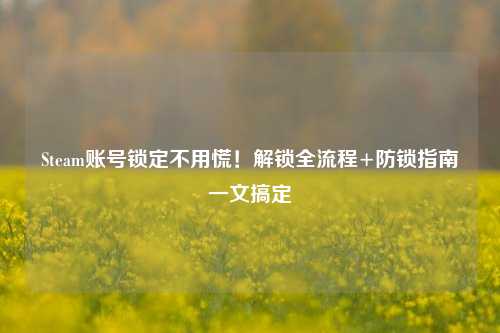 Steam账号锁定不用慌!解锁全流程+防锁指南一文搞定
