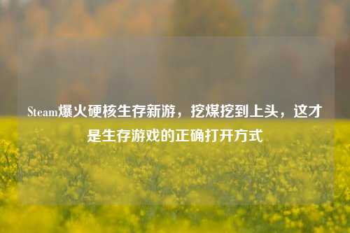 Steam爆火硬核生存新游,挖煤挖到上头,这才是生存游戏的正确打开方式
