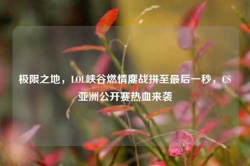 极限之地，LOL峡谷燃情鏖战拼至最后一秒，CS亚洲公开赛热血来袭