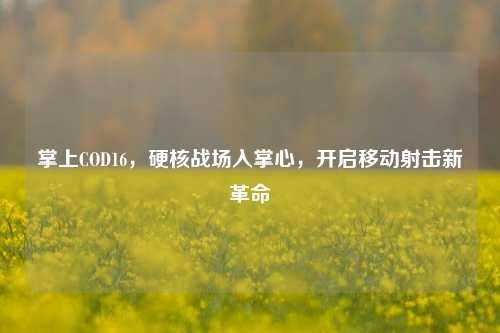 掌上COD16，硬核战场入掌心，开启移动射击新革命