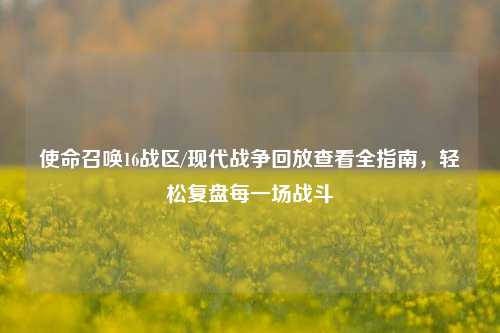 使命召唤16战区/现代战争回放查看全指南,轻松复盘每一场战斗