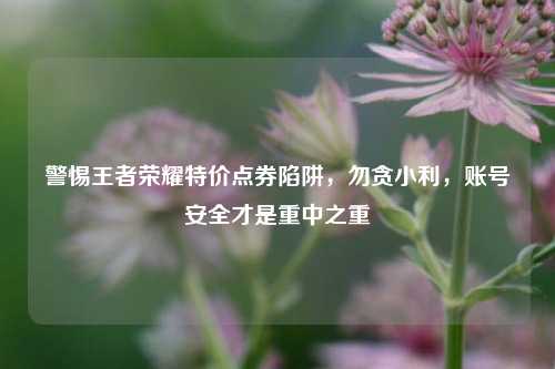 警惕王者荣耀特价点券陷阱，勿贪小利，账号安全才是重中之重