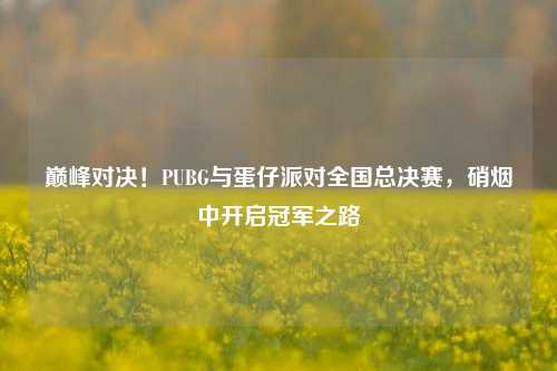 巅峰对决！PUBG与蛋仔派对全国总决赛，硝烟中开启冠军之路