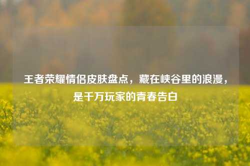 王者荣耀情侣皮肤盘点,藏在峡谷里的浪漫,是千万玩家的青春告白