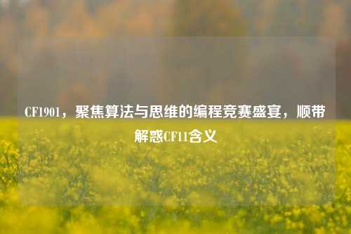 CF1901,聚焦算法与思维的编程竞赛盛宴,顺带解惑CF11含义