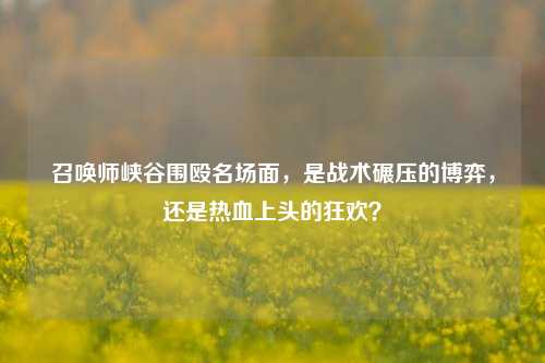 召唤师峡谷围殴名场面,是战术碾压的博弈,还是热血上头的狂欢?