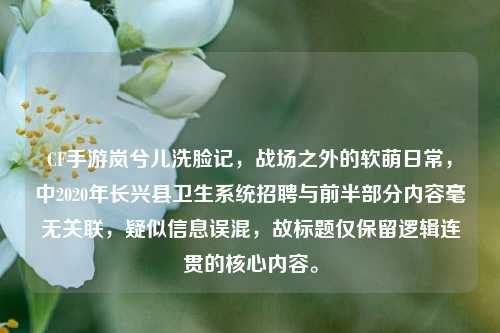 CF手游岚兮儿洗脸记,战场之外的软萌日常,中2020年长兴县卫生系统招聘与前半部分内容毫无关联,疑似信息误混,故标题仅保留逻辑连贯的核心内容。