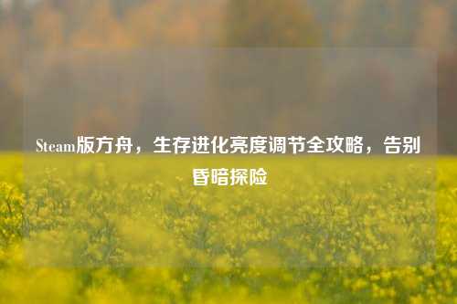 Steam版方舟,生存进化亮度调节全攻略,告别昏暗探险