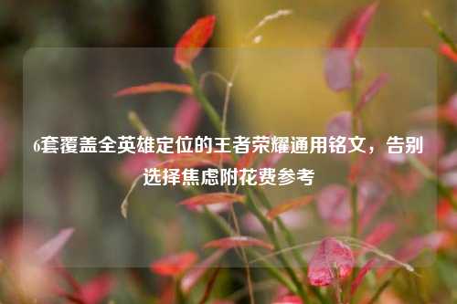6套覆盖全英雄定位的王者荣耀通用铭文,告别选择焦虑附花费参考