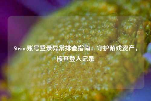 Steam账号登录异常排查指南，守护游戏资产，核查登入记录