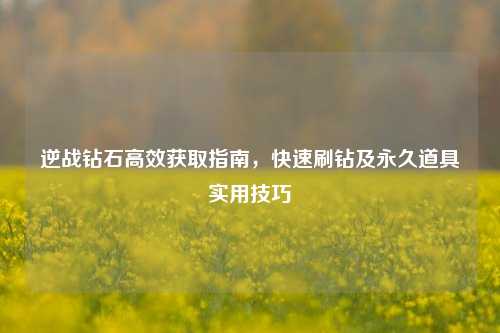 逆战钻石高效获取指南,快速刷钻及永久道具实用技巧